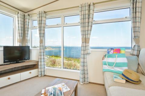 holiday home lounge with sea view