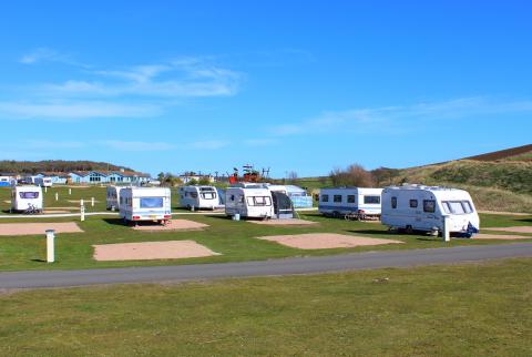 Touring caravans at Elie Holiday Park