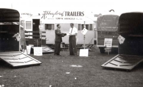 Old black and white photo of Abbeyford Trailers