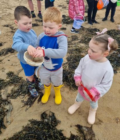 Children enjoying rock pool safari