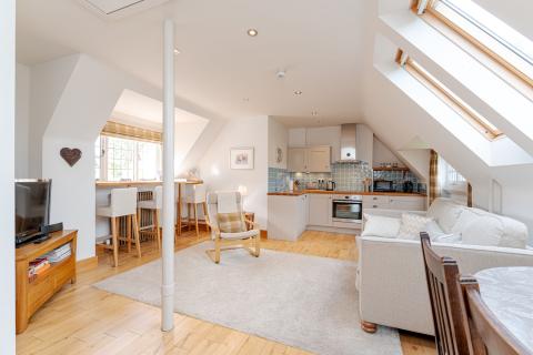 Red Squirrel Apartment - open plan living with courtyard and countryside views
