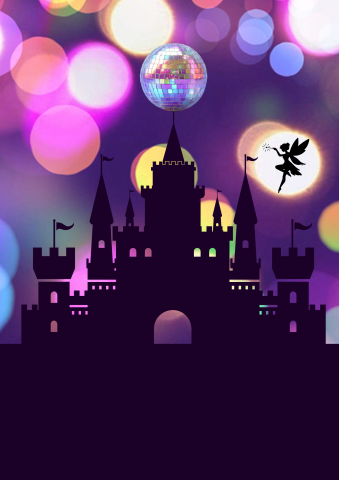Castle and disco ball
