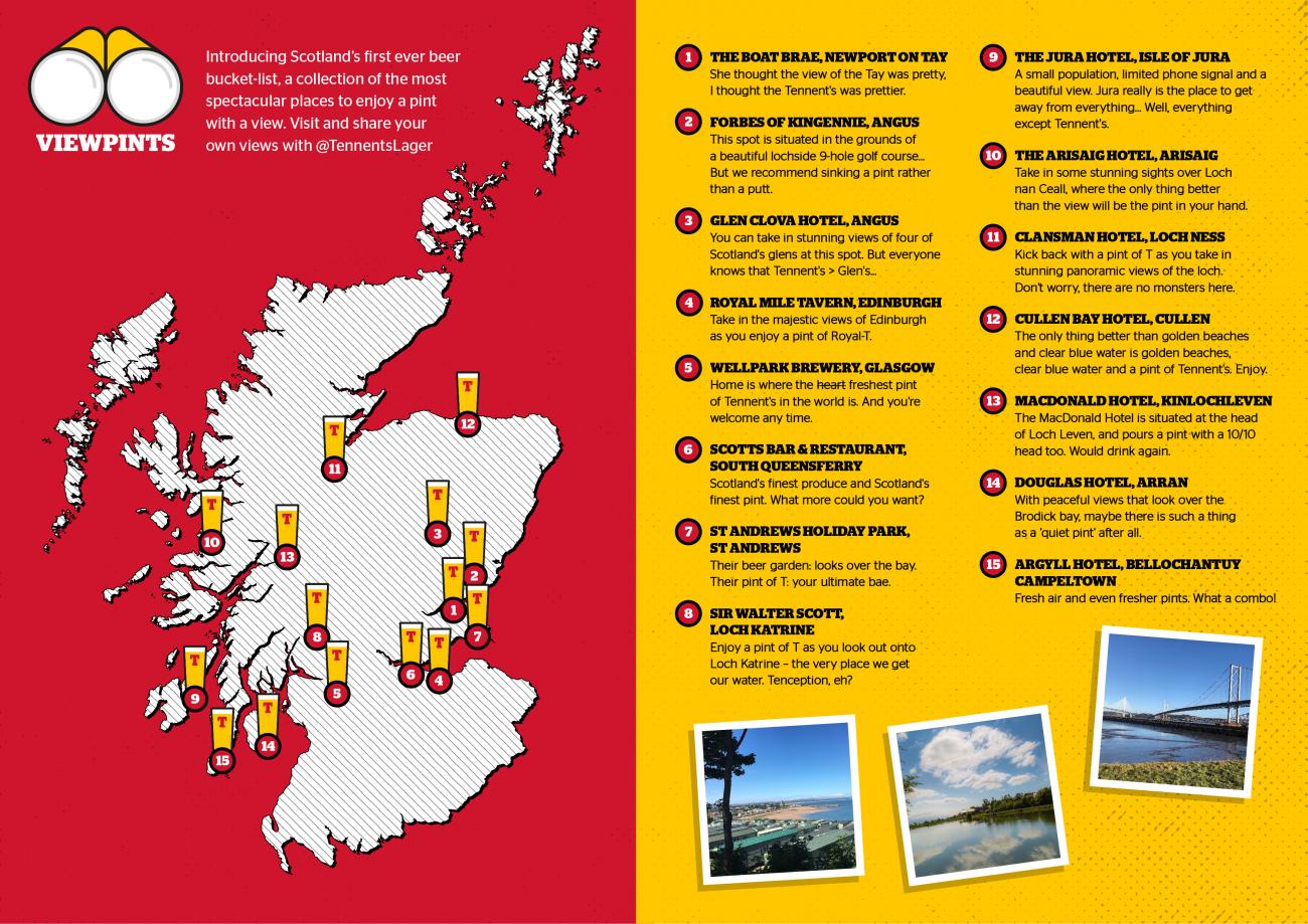 Tennents viewpints map