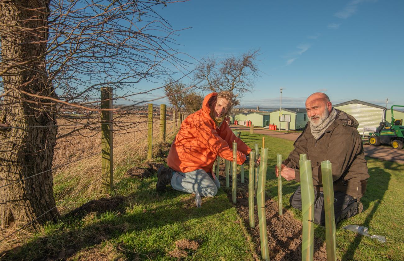 Tree planting initiative at St Andrews Holiday Park