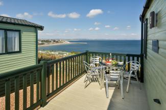 holiday home decking with sea view