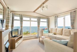 holiday home lounge with sea view