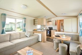 holiday home interior with kitchen and lounge