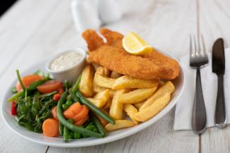 Breaded fish and chips