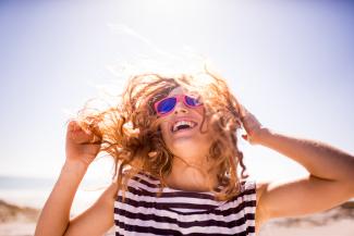 Happy lady on holiday