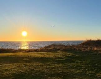The view from the Wild Scottish Sauna at Elie Holiday Park