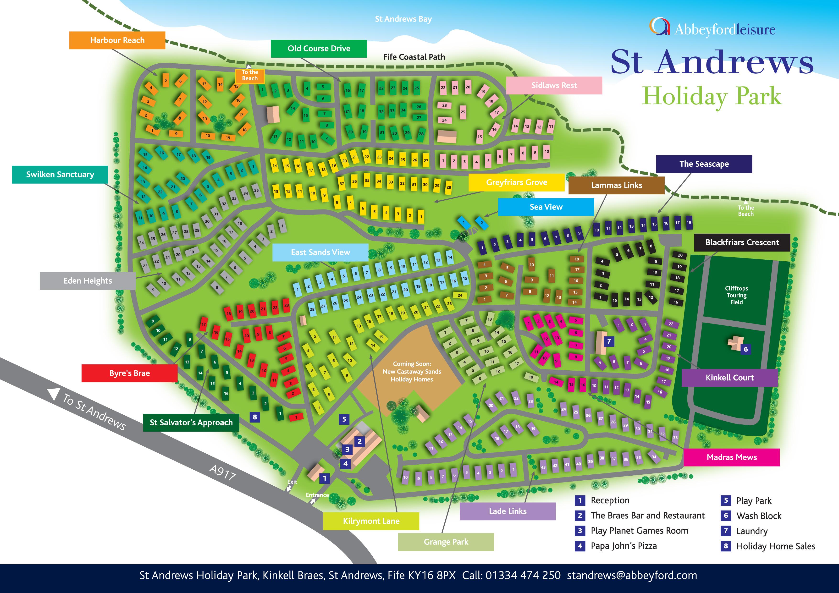 St Andrews Holiday Park Map