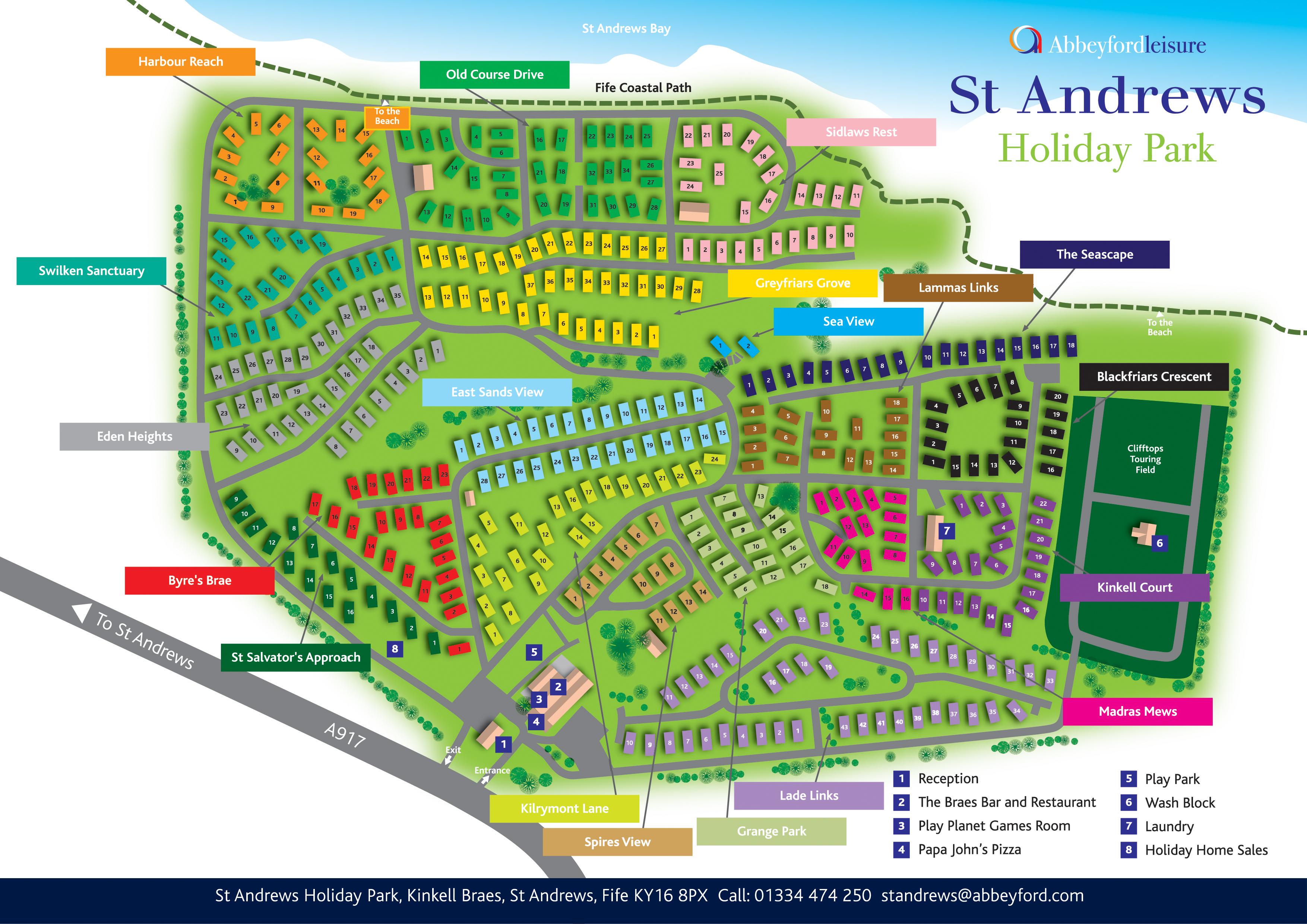 St Andrews Holiday Park Map