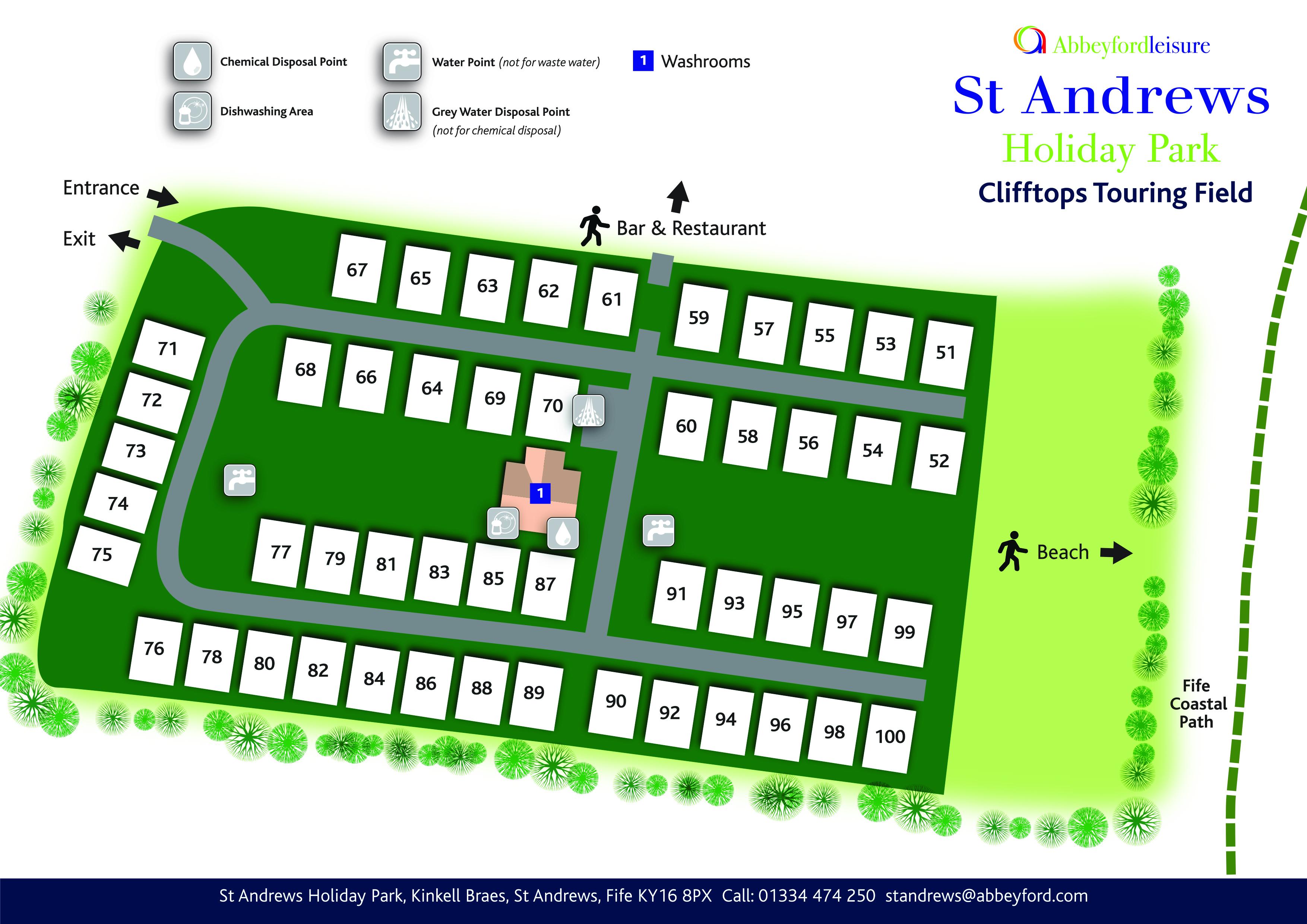 Clifftops Touring Field Map