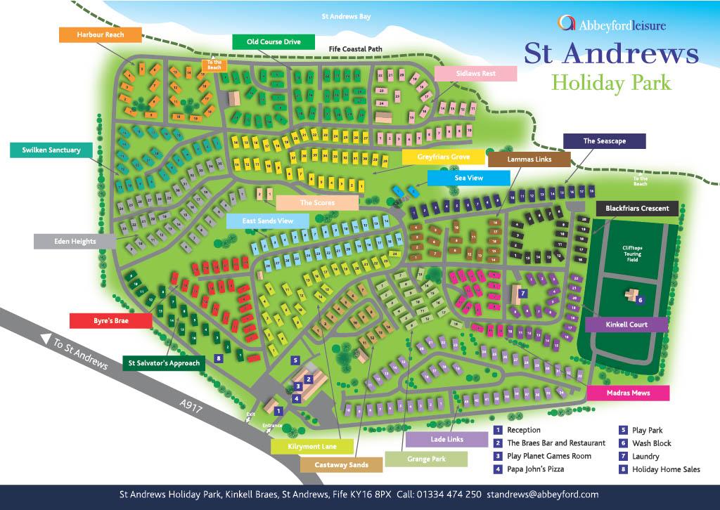 St Andrews Holiday Park Map 2026